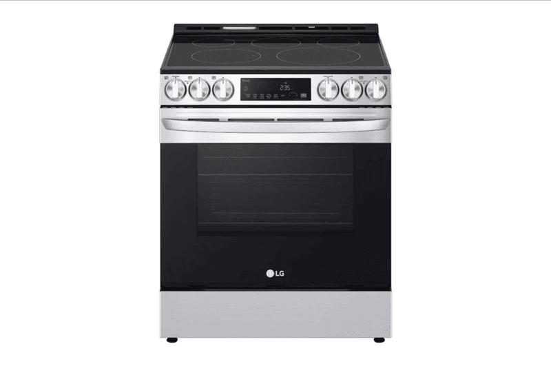 LG Electric Range, 30 inch Exterior Width, Self Clean, Convection, 5 Burners, 6.3 cu. ft. Capacity, Storage Drawer, Air Fry, Stainless Steel colour